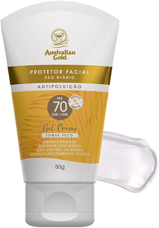 AUSTRALIAN GOLD PROTETOR SOLAR FACIAL GEL CREME FPS70 50G